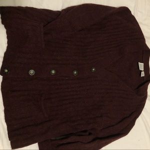 Burgundy Textured Knit Cardigan